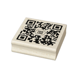 Sello De Caucho Código QR personalizado Con Negocio De Logotipos