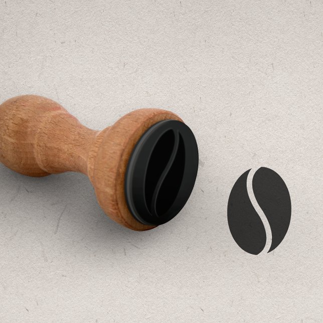 Sello De Caucho Coffe BEAN para tarjeta de fidelización de tarjeta (Black coffe bean minimal rubber stamp for coffee bar, coffee shop cafeteria punch card fidelity card)