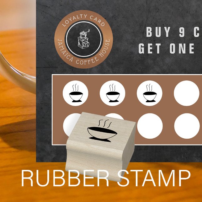 Sello De Caucho Coffee cup loyalty punch card (Subido por el creador)