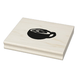 Sello De Caucho Coffee Cup With Swirl Rubber Stamp