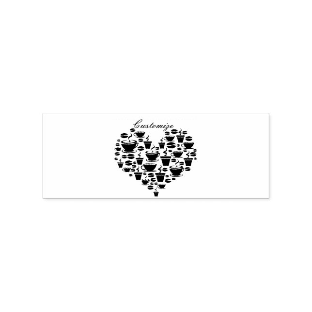 Sello De Caucho Coffee Lover Heart Thunder_Cove (Impresión)