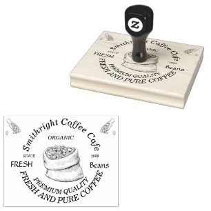 Sello De Caucho Coffee recién tostado
