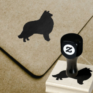 Sello De Caucho Collie Silhouette