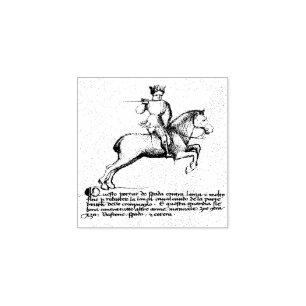 Sello De Caucho Combate ecuestre (manuscrito medieval 1.2)