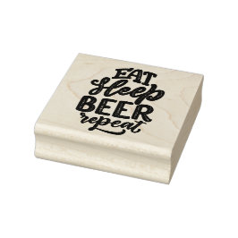 Sello De Caucho Come Cerveza Duerme Repite