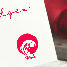 Sello De Caucho Comida para Bodas de pescado minimalistas