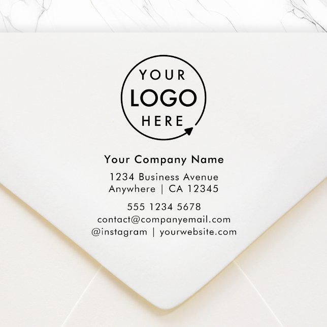 Sello De Caucho Company Details Stamp | Business Address Logo (Business logo return address stamp by Guava, perfect for small business branding and packaging)