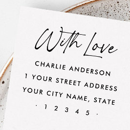 Sello De Caucho Con amor elegante dirección de retorno de script