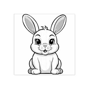 Sello De Caucho Conejo Blanco