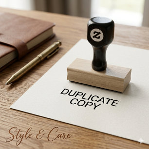 Sello De Caucho Copia duplicada personalizada de dos líneas