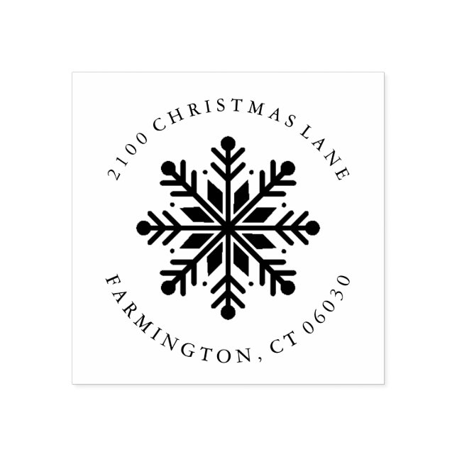 Sello De Caucho Copo de nieve de vacaciones (Impresión)