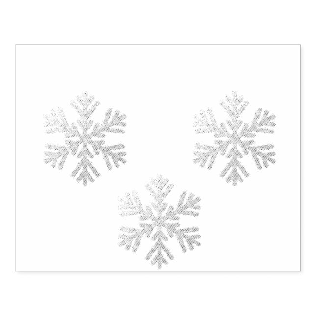 Sello De Caucho Copos de nieve de plata (Impresión)