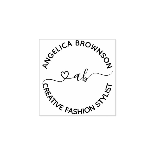 Sello De Caucho Corazón con letras manuscritas (Impresión)