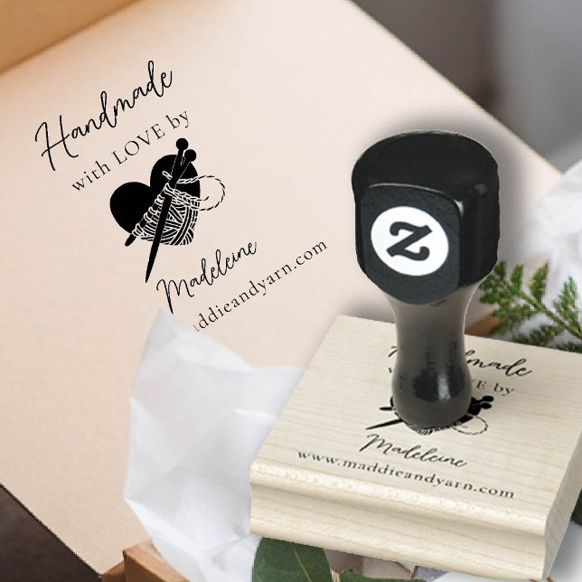 Sello De Caucho Corazón de artesanías artesanales de puntería de p (knitting crochet handmade artisanal homemade stamp gifting christmas bridal baby shower yarn heart)