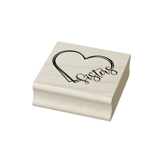 Sello De Caucho Corazón de Hermanas (Sello)