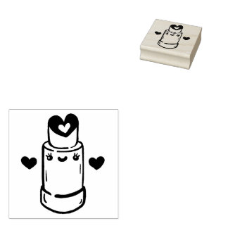 Sello De Caucho Corazón de lápiz labial