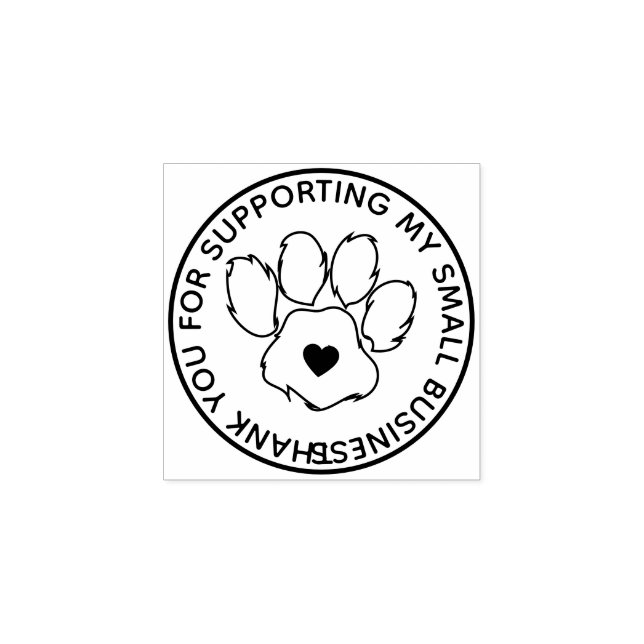 Sello De Caucho Corazón en medio de la pata de perro (Impresión)