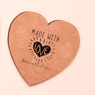 Sello De Caucho Corazón lindo   Fabricado con el guión de amor y n