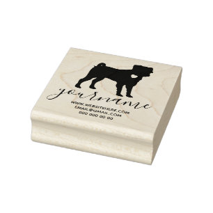 Sello De Caucho Corazón Perro Mops Pug