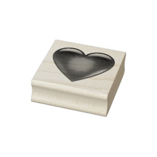 Sello De Caucho Corazón rojo en forma para Paz/amor/caridad/espera