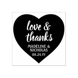 Sello De Caucho Corazón Simple Amor & Agradecimiento Boda Agradeci