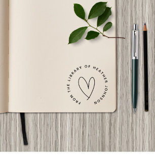 Sello De Caucho Corazón Simple Del Libro Del Personalizado De La B