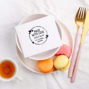 Sello De Caucho Corazones cortos de mano de coraje de coraje hecho