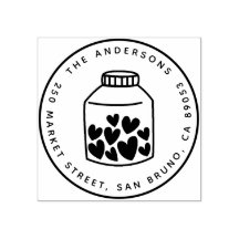 Corazones de corte Mason Jar nombre redondo Direcc