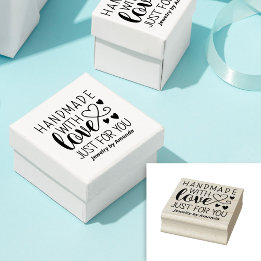 Sello De Caucho Corazones hechos a mano con amor sólo por ti