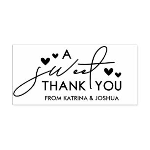 Sello De Caucho Corazones Un Dulce Gracias A Boda Favor