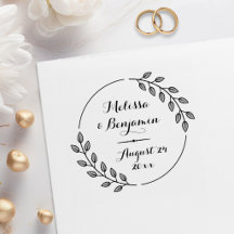 Corona de Hojas Redondas para Boda Save the Date