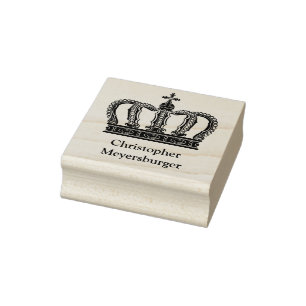 Sello De Caucho Corona real de oro I + su backgr. y ideas
