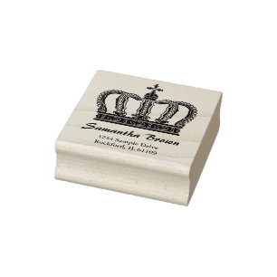 Sello De Caucho Corona real de oro I + su backgr. y ideas