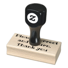 Sello De Caucho corrija y devuelva gracias