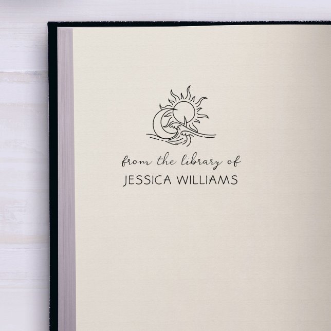 Sello De Caucho Cosmic Elements Handwritten Custom Library Book (Subido por el creador)