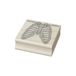 Sello De Caucho Costillas de esqueleto 2 estampado de arte de ilus