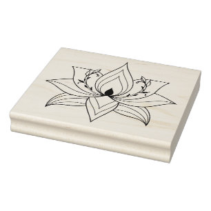 Sello De Caucho Crea Tu Propia Flor de Loto Frondosa Meditación de