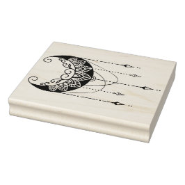 Sello De Caucho Crea tu propia silueta de luna floral de Boho