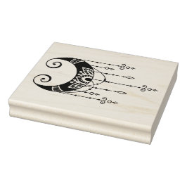 Sello De Caucho Crea tu propia silueta mística de la luna boho