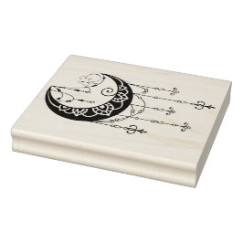 Sello De Caucho Crea tu propia silueta ornate Boho Moon