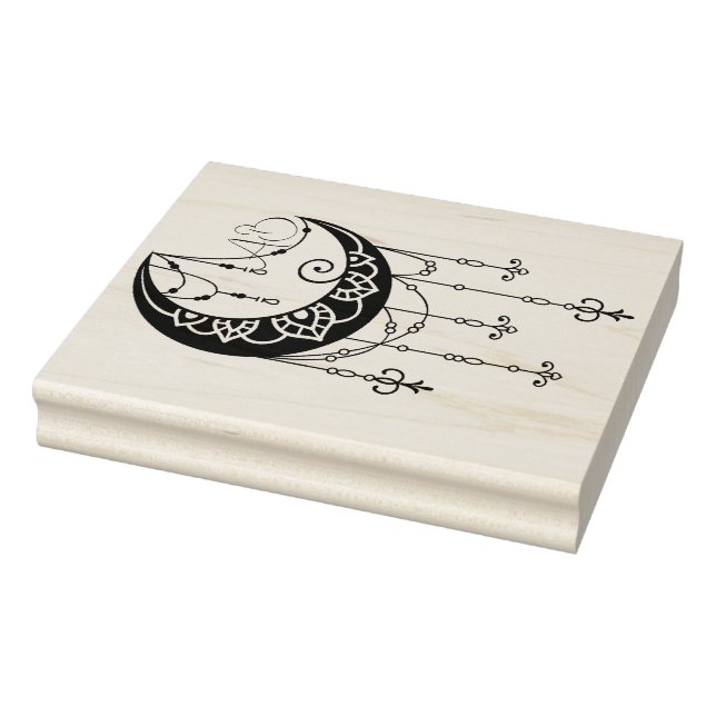 Sello De Caucho Crea tu propia silueta ornate Boho Moon (Sello)