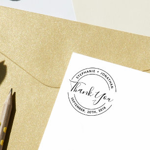 Sello De Caucho Crea tu propio Boda de redondeo Gracias