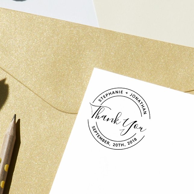 Sello De Caucho Crea tu propio Boda de redondeo Gracias (Subido por el creador)