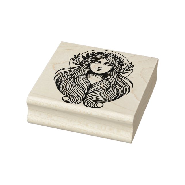 Sello De Caucho Crea Tu Propio Busto de Diosa Coronada (Sello)