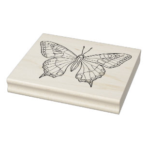 Sello De Caucho Crea tu propio doodle de mariposa dibujada a mano 
