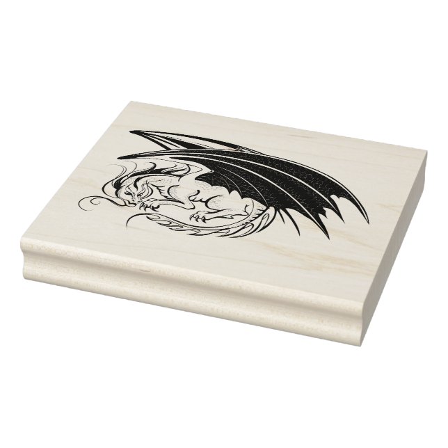 Sello De Caucho Crea tu propio dragón negro (Sello)