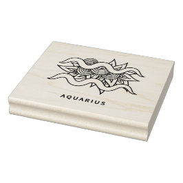 Sello De Caucho Crea tu propio elegante Aquarius Zodiac