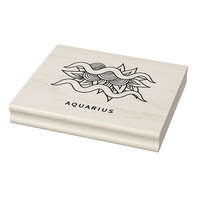 Sello De Caucho Crea tu propio elegante Aquarius Zodiac (Sello)