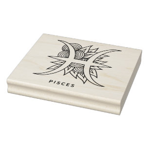 Sello De Caucho Crea tu propio elegante zodiaco de Piscis