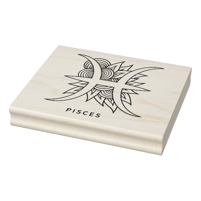 Sello De Caucho Crea tu propio elegante zodiaco de Piscis (Sello)